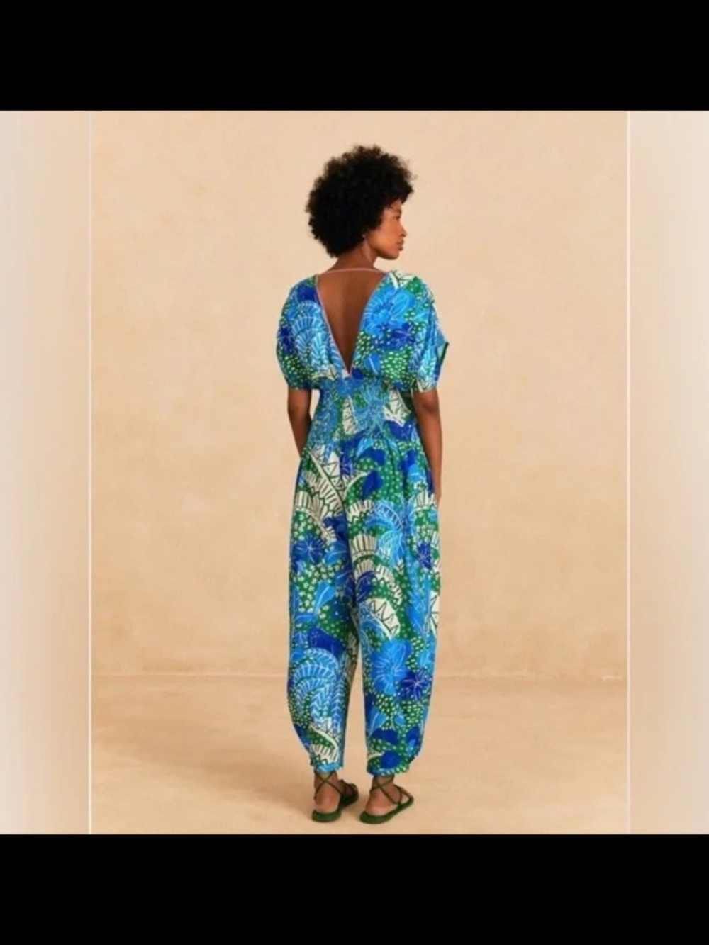 Farm Rio Green Jungle Panther Jumpsuit - Picture 5 of 9